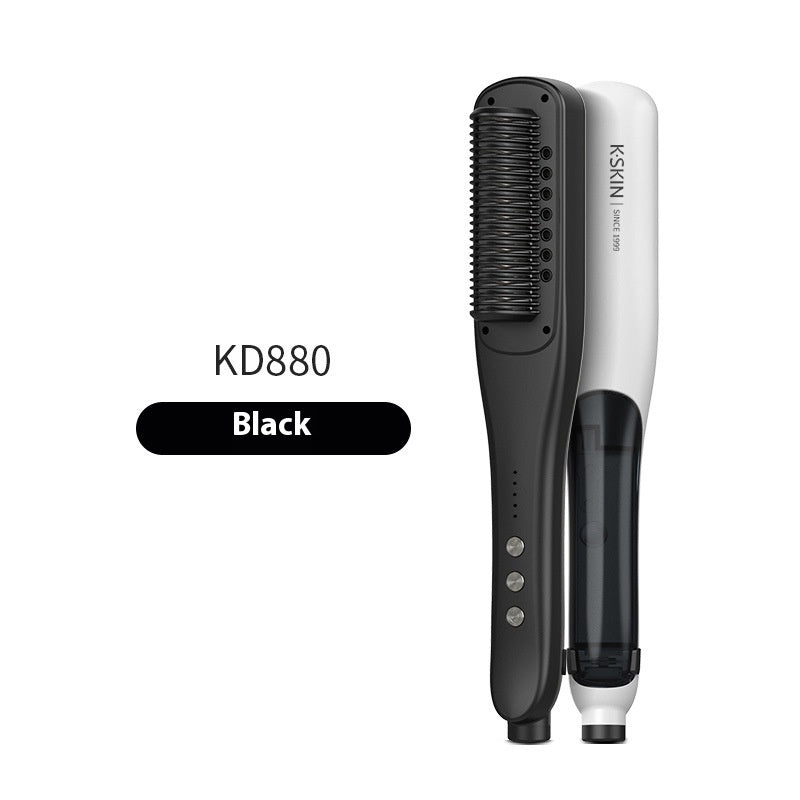 Black and white hair straightening tool with 'KSNIN' branding on a white background