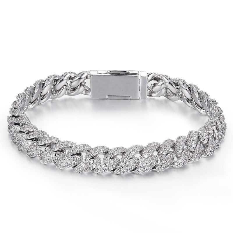 Silver braided bracelet on a white background