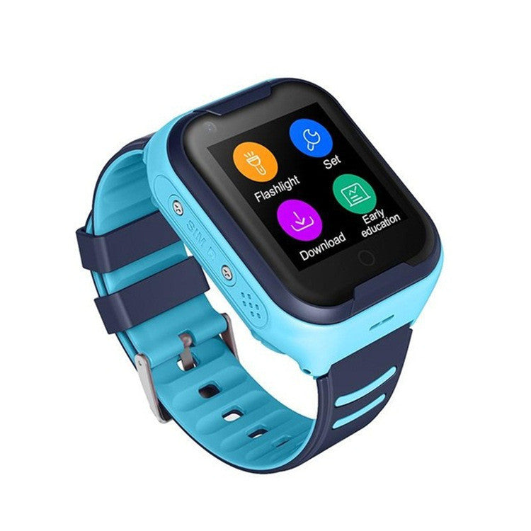 Smartwatch with a blue strap on a white background