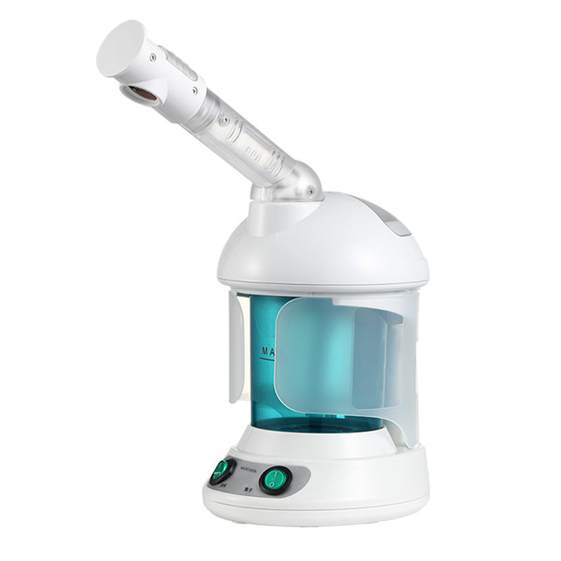 White facial steamer with a clear container on a white background