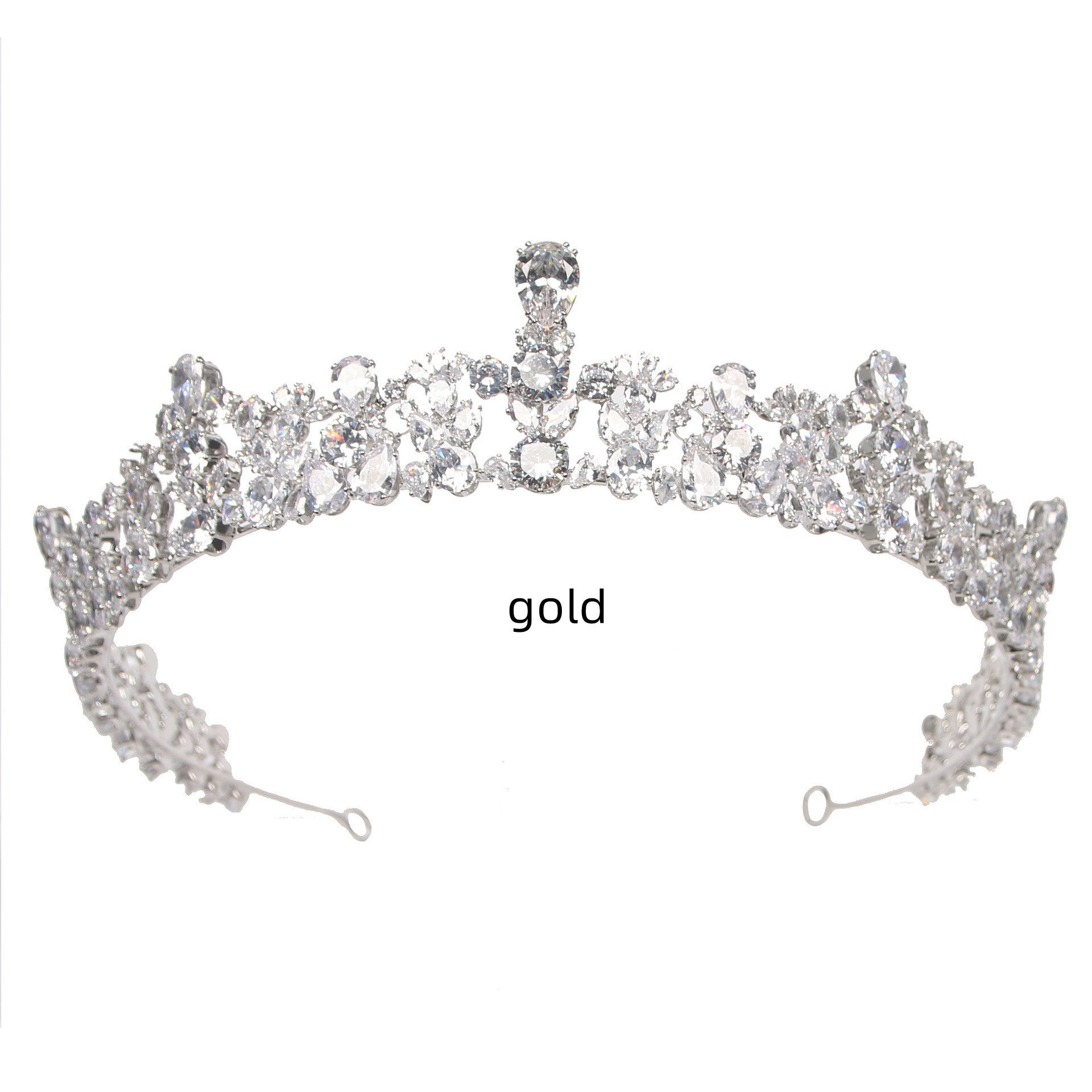 Gold tiara on a white background with 'gold' text.