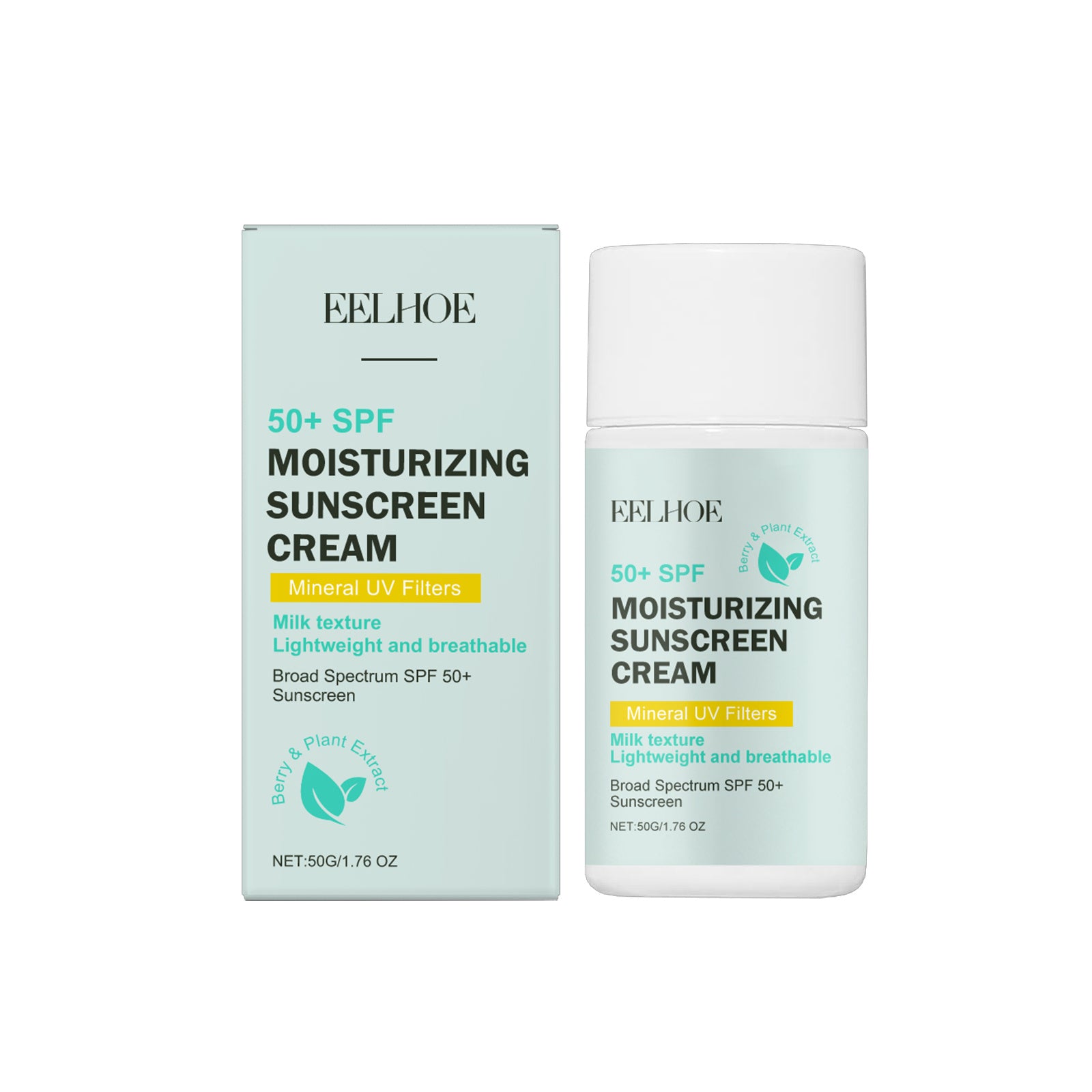 Eelhoe moisturizing sunscreen cream packaging on a white background