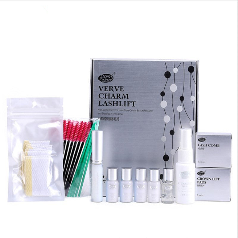 Lash lift kit with various components on a white background