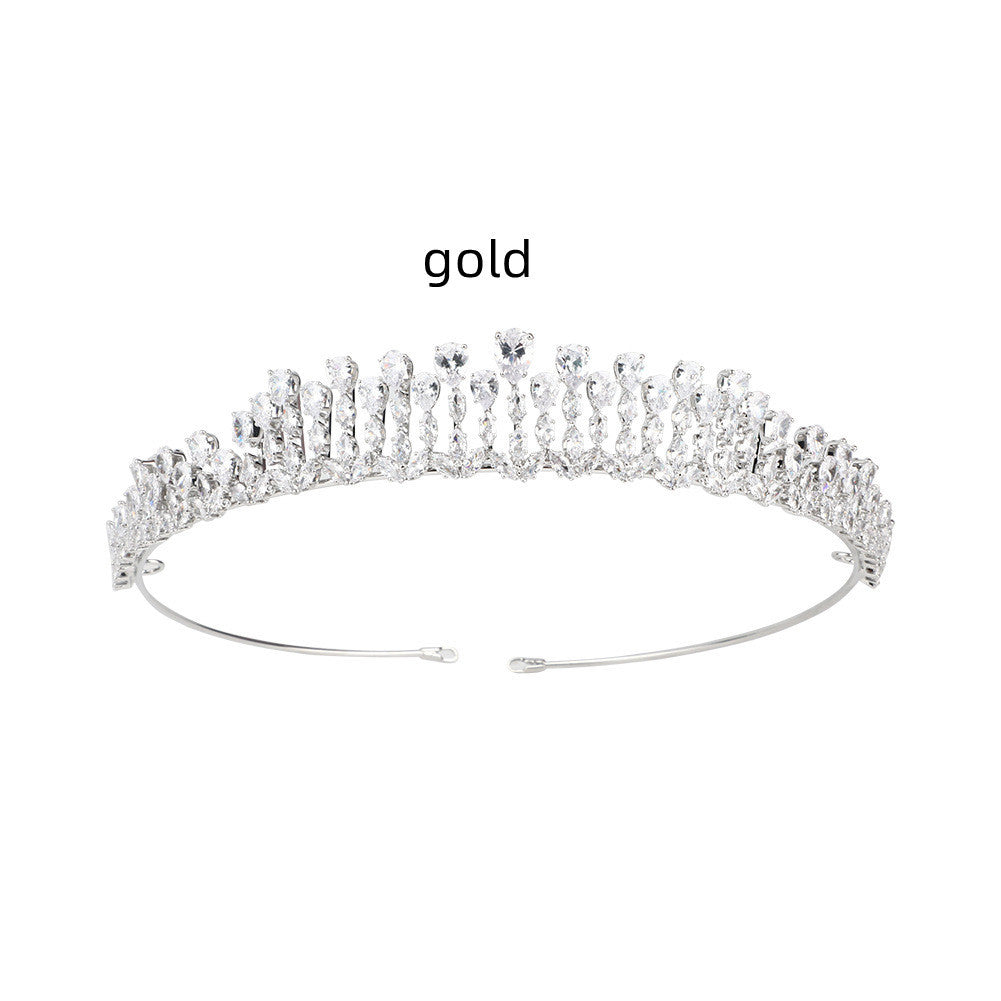 Gold tiara on a white background