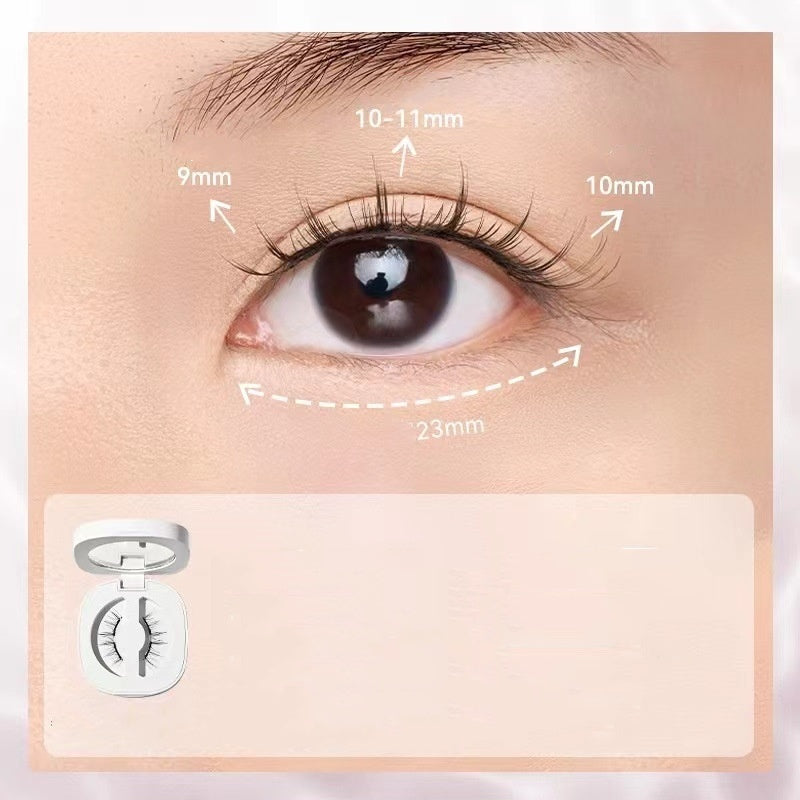 Eyelash measurement chart with an eye background