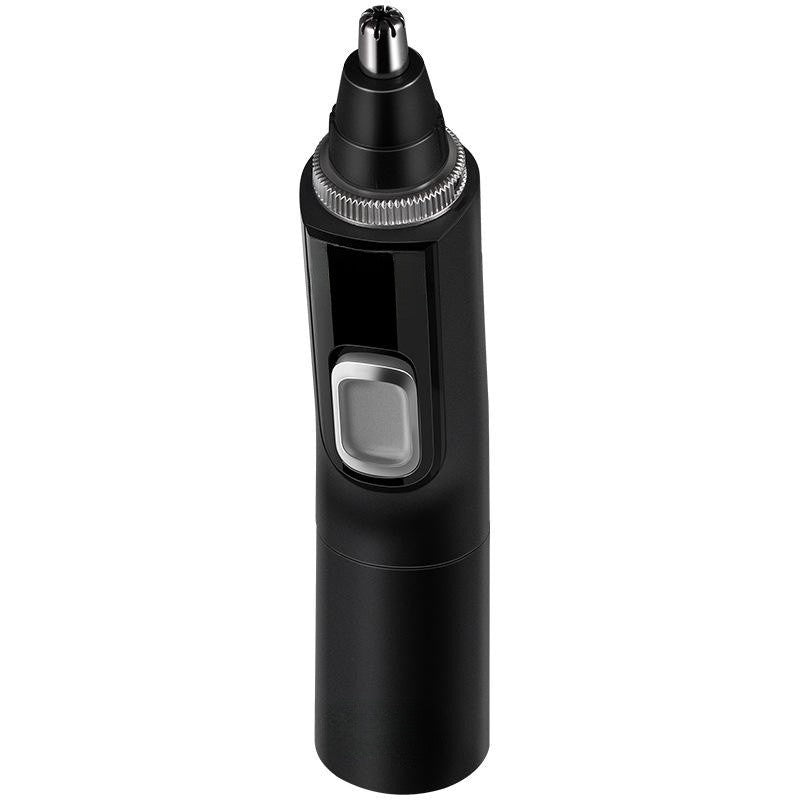 Black nose hair trimmer on a white background