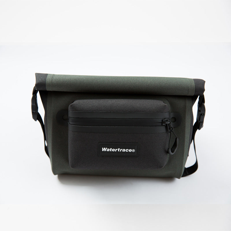 Black and gray bag with 'Watertrace' logo on a white background