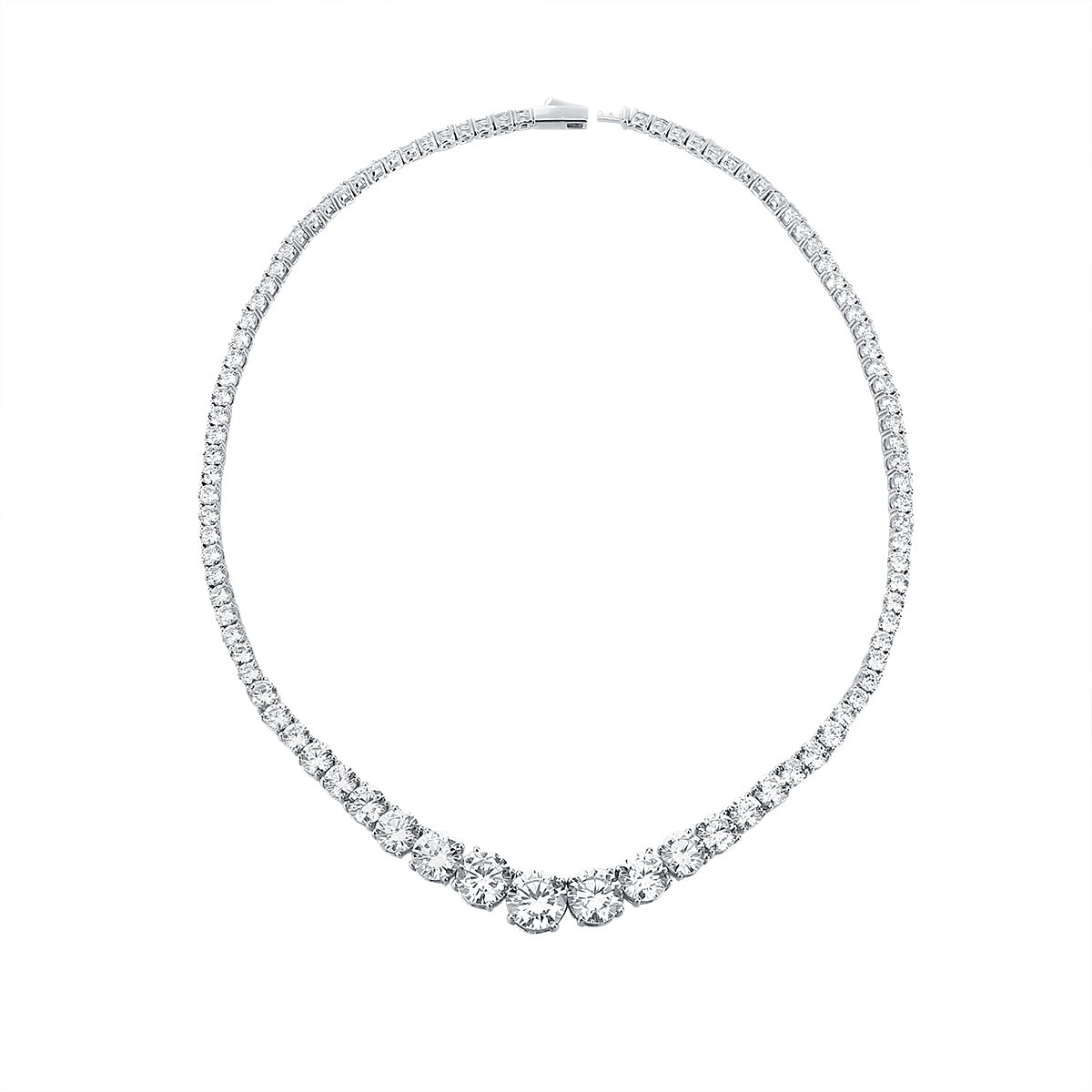 Diamond necklace on a white background