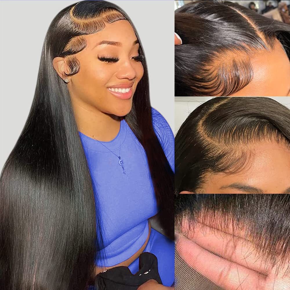 Woman with long black hair and close-up shots of hairline and scalp.