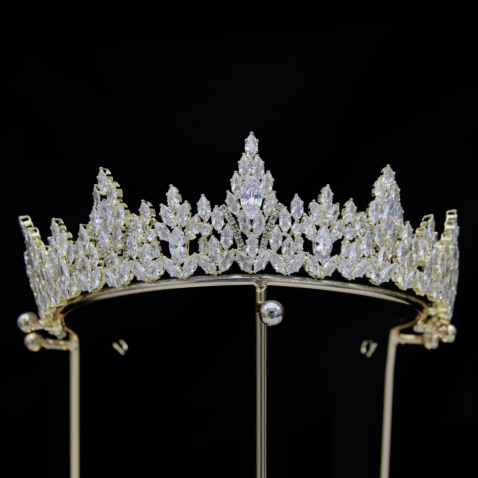 Elegant diamond tiara on a black background