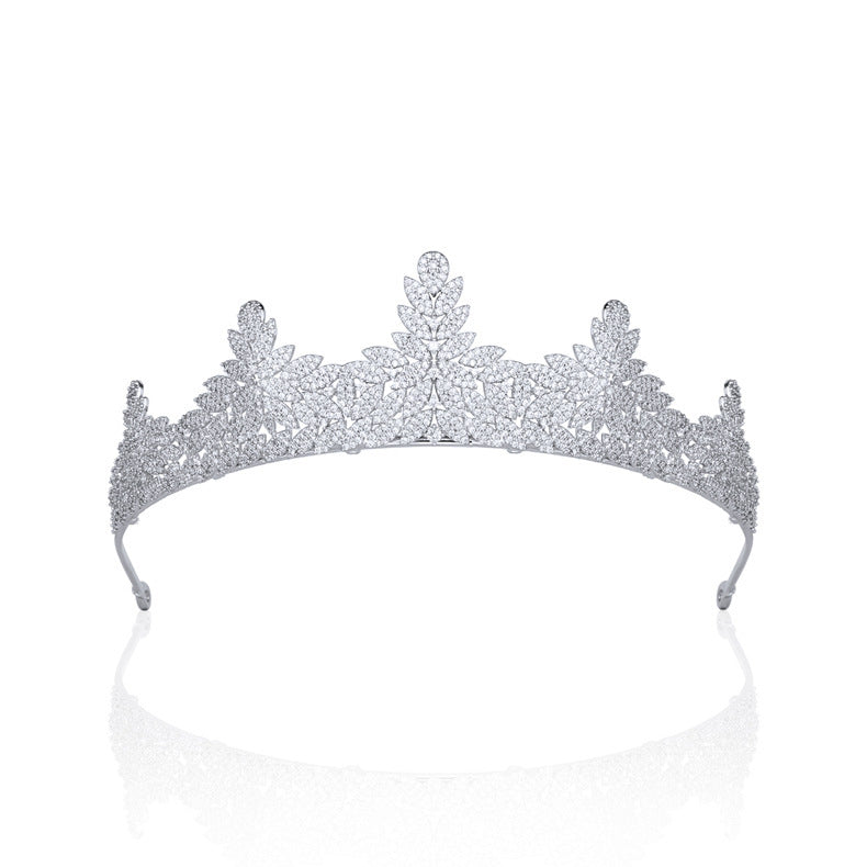 Silver tiara on a white background