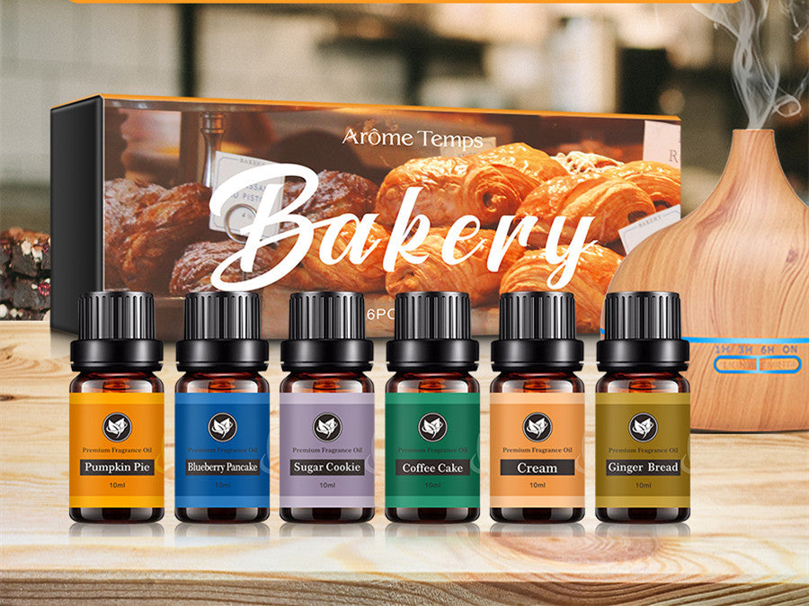 16 Theme Atmosphere Flameless Essential Oil Sets with six scented oils including Pumpkin Pie and Blueberry Pancake