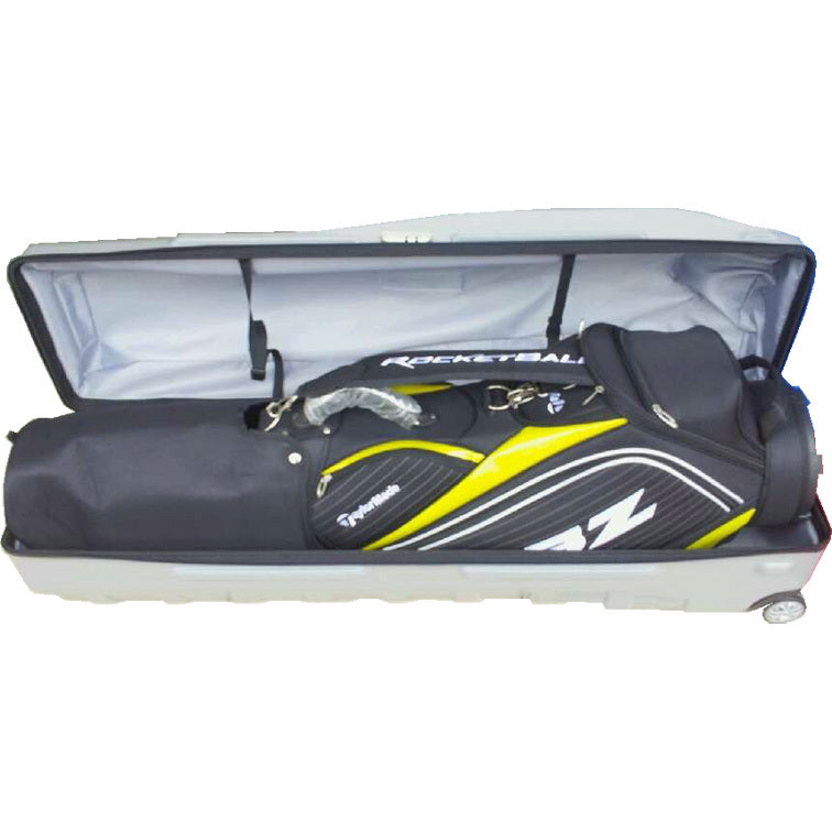 Black and yellow sports bag with 'Rocketballz' branding on a white background