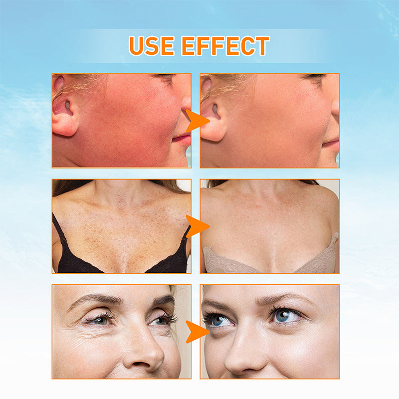 Before and after effects of a skincare product on various parts of the body.