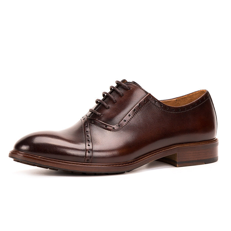 Men’s Leather Lace-Up Oxford Shoes – Breathable & Durable