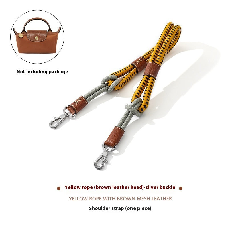 Ultra-Light Braided Rope Crossbody Strap – Nylon & Cowhide
