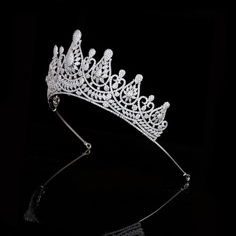 Silver tiara on a black background