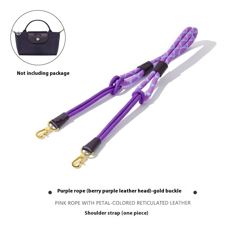 Ultra-Light Braided Rope Crossbody Strap – Nylon & Cowhide