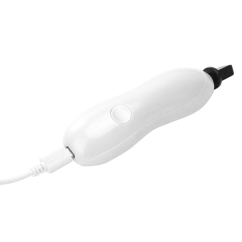 White electronic device with a black nozzle on a white background