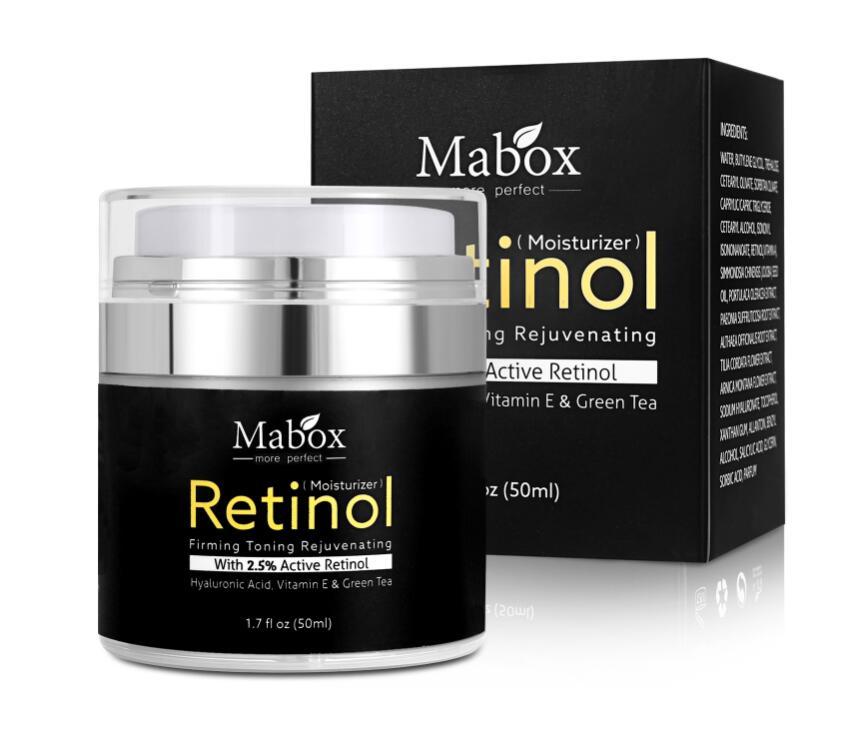 Mabox Retinol moisturizer jar and packaging on a white background