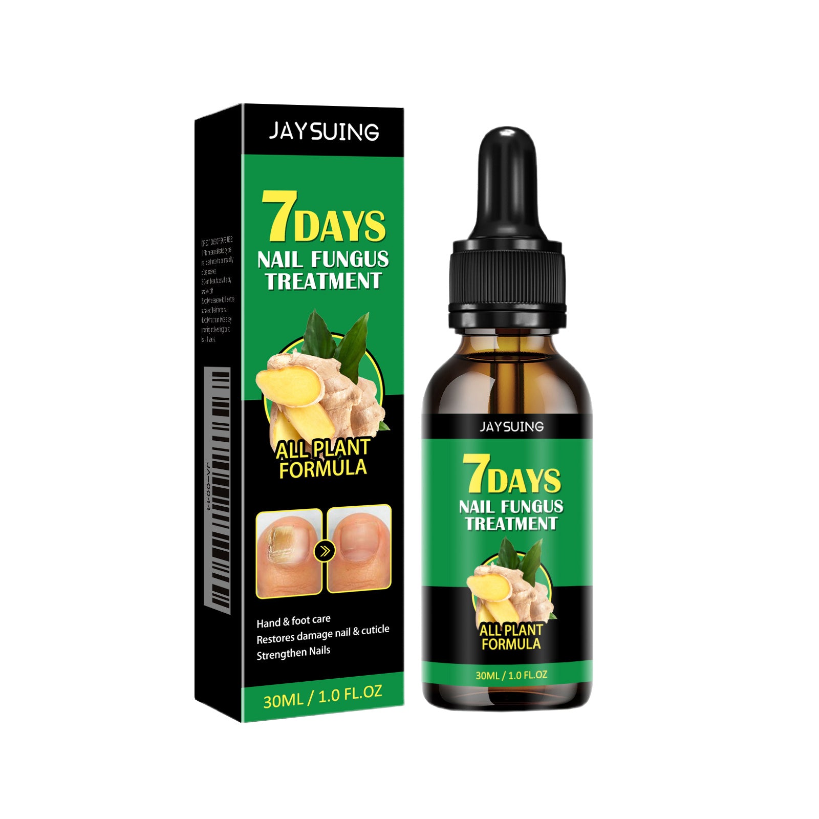 Jaysuing 7 Days Nail Fungus Treatment bottle and packaging on a white background