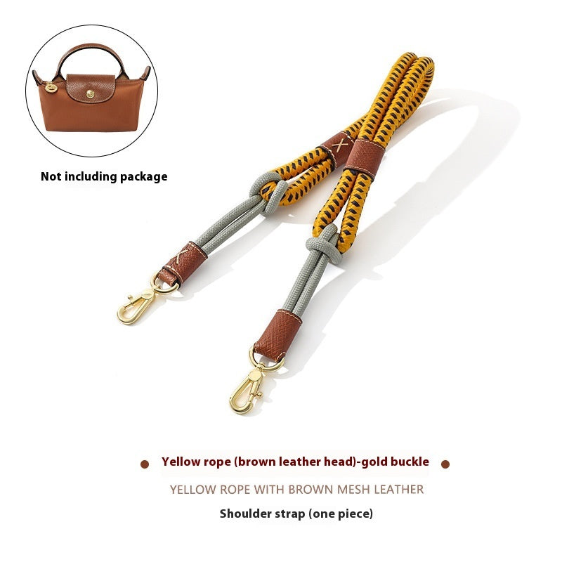 Ultra-Light Braided Rope Crossbody Strap – Nylon & Cowhide