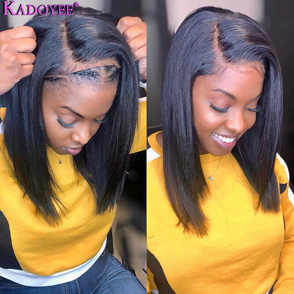 Woman with styled hair, wearing a yellow top, with 'KADOYEE' branding.