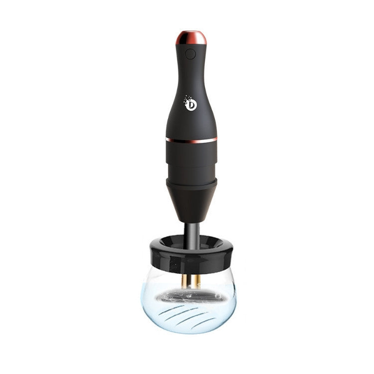 Black and copper wine opener with a glass container on a white background