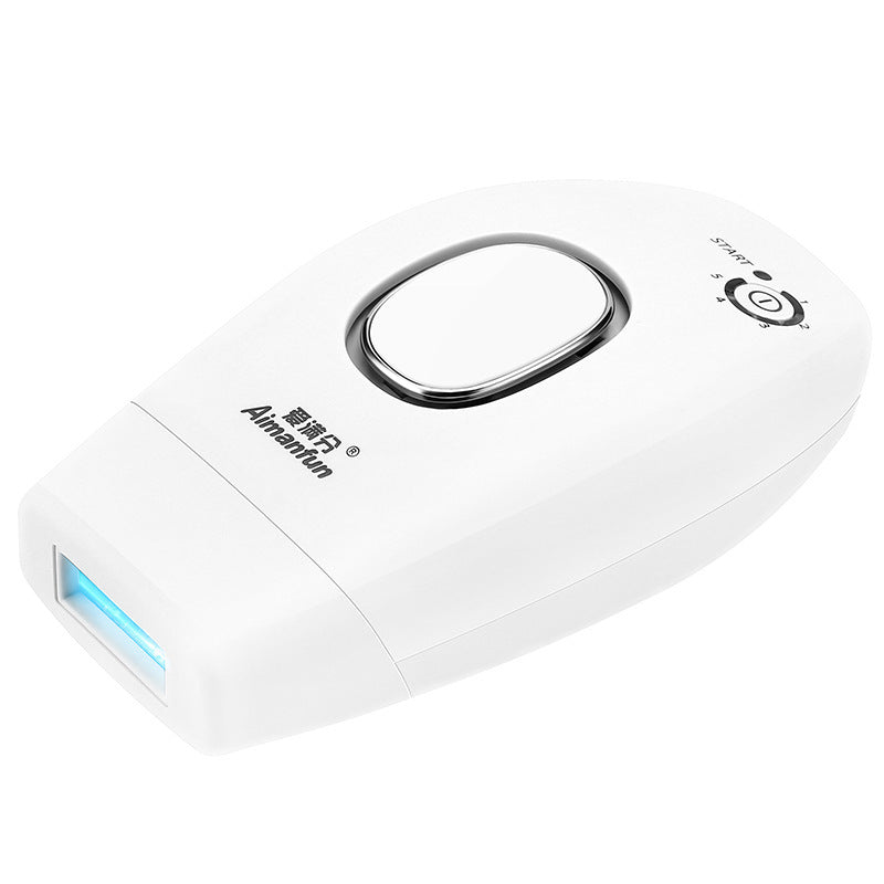 White electronic device with brand logo on a white background