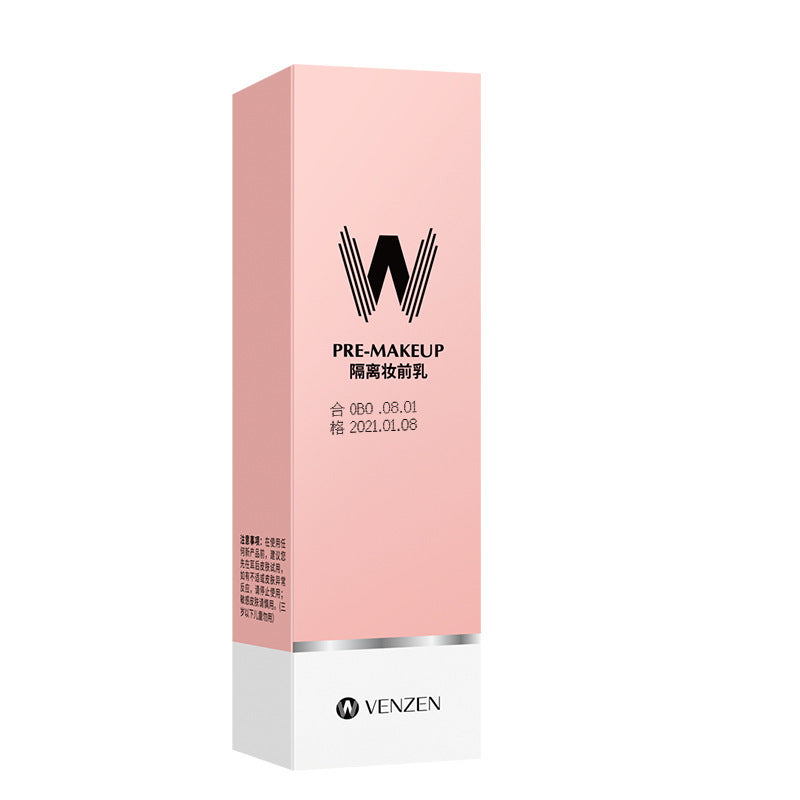 Pink and white cosmetic packaging with 'VENZEN' branding on a white background