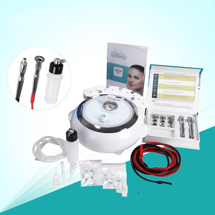 Cosmetic machine with accessories on a blue gradient background