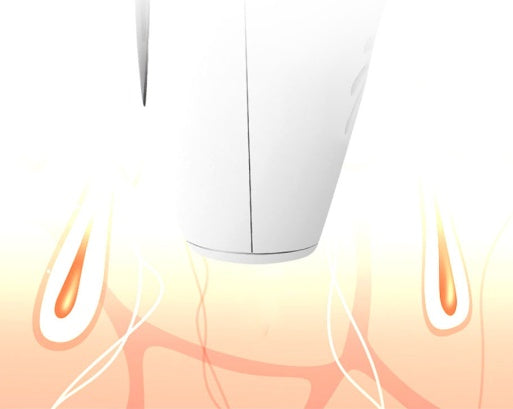 White electronic device with glowing elements on a white background
