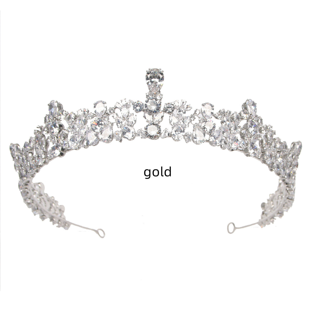 Gold tiara on a white background with 'gold' text.
