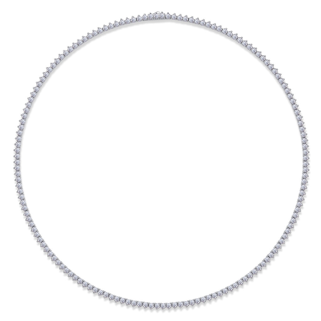 Diamond necklace on a white background