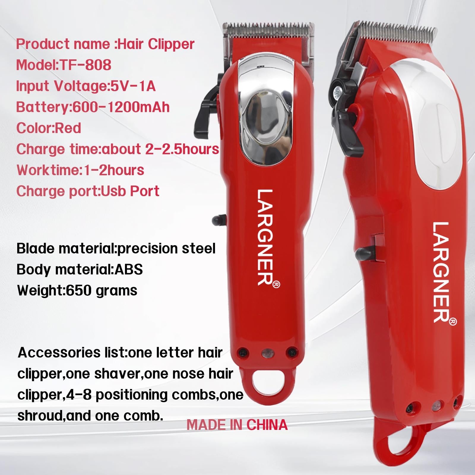 LARGNER 4-Piece Men’s Hair Clipper & Grooming Set USB