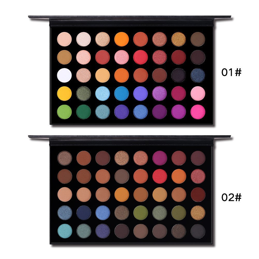 Two makeup palettes with color swatches on a white background