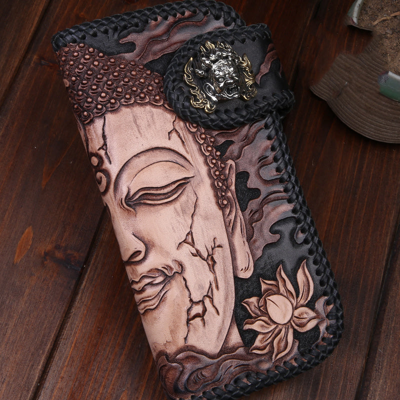 Decorative phone case with intricate designs on a wooden surface