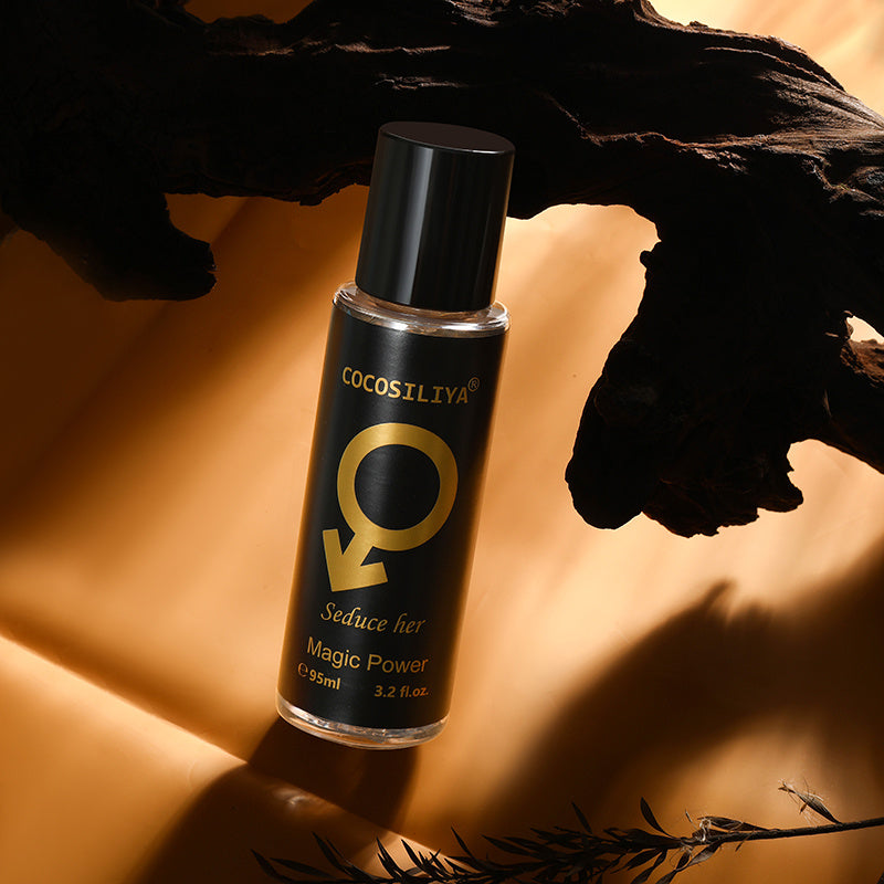 Cocosiliya perfume bottle on a textured brown background