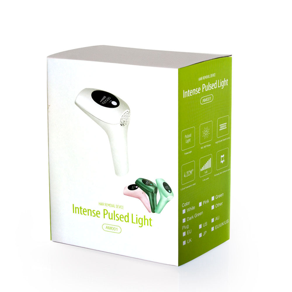 Product packaging for 'Intense Pulsed Light' device on a white background