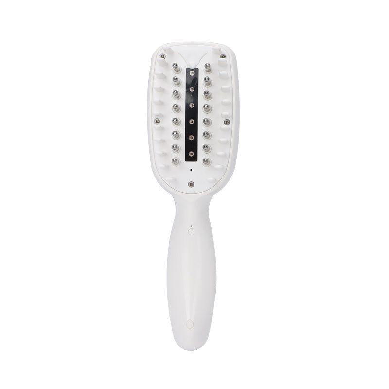 White hairbrush with bristle head on a white background