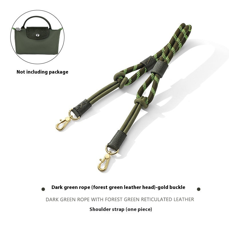 Ultra-Light Braided Rope Crossbody Strap – Nylon & Cowhide