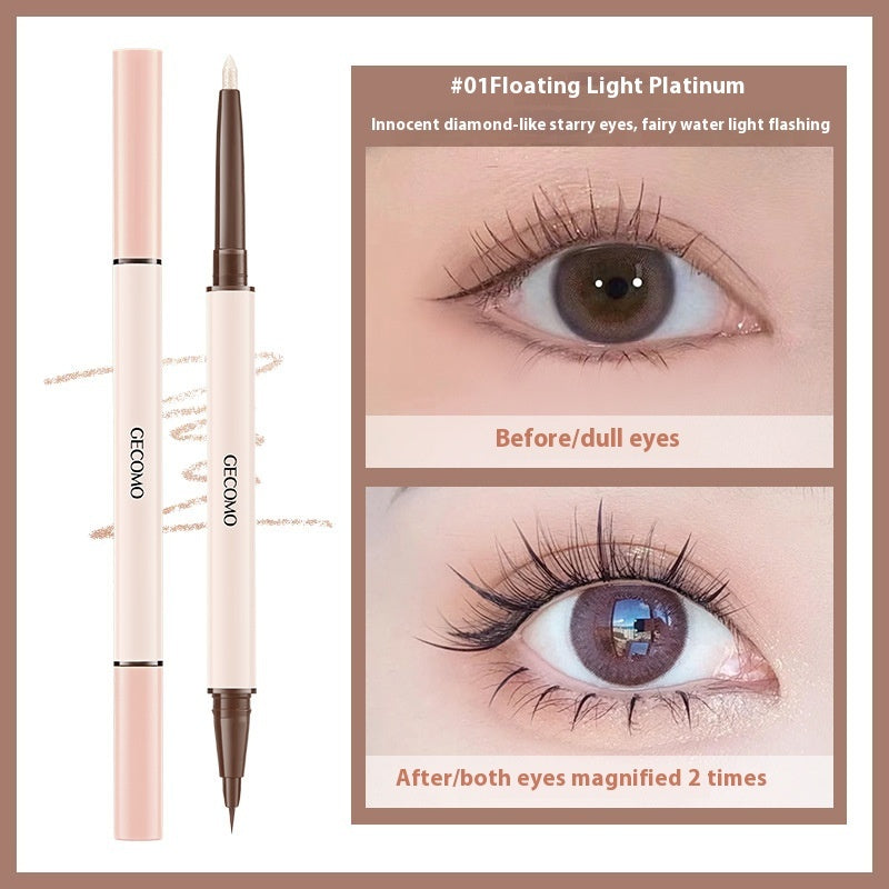 Cosmetic pen with before and after effects on eyes, GECOMO brand visible