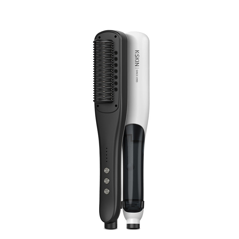 Black and white hair straightener with 'KSNK' branding on a white background