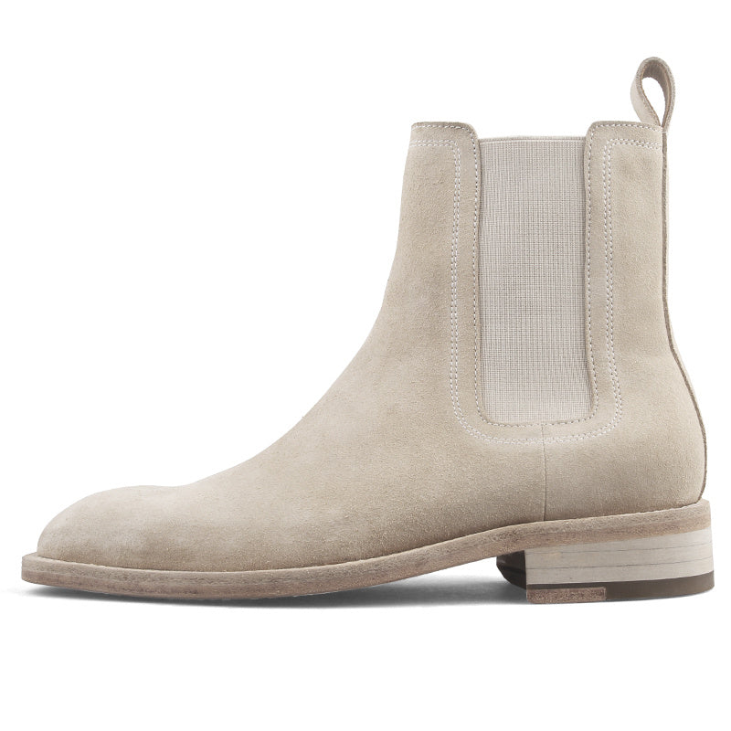 Beige Chelsea boot on a white background