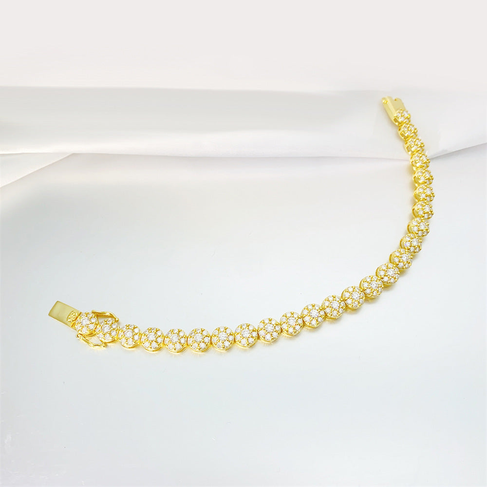 Gold necklace on a white background
