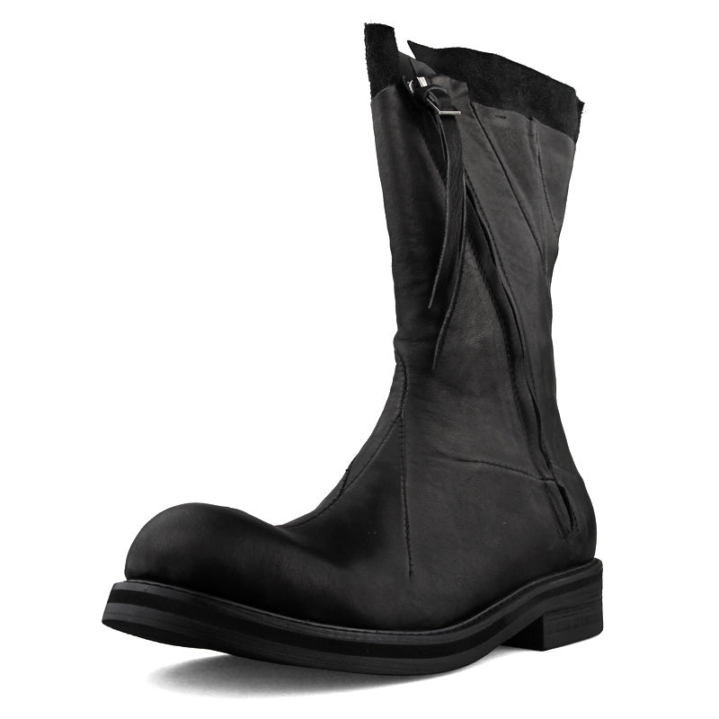 Japanese Retro Irregular Deconstructed Leather Boots Men