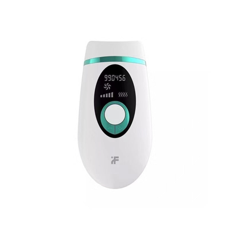 White electronic device with digital display on a white background