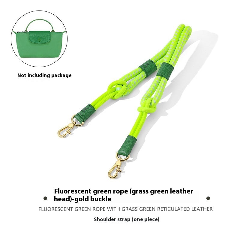 Ultra-Light Braided Rope Crossbody Strap – Nylon & Cowhide