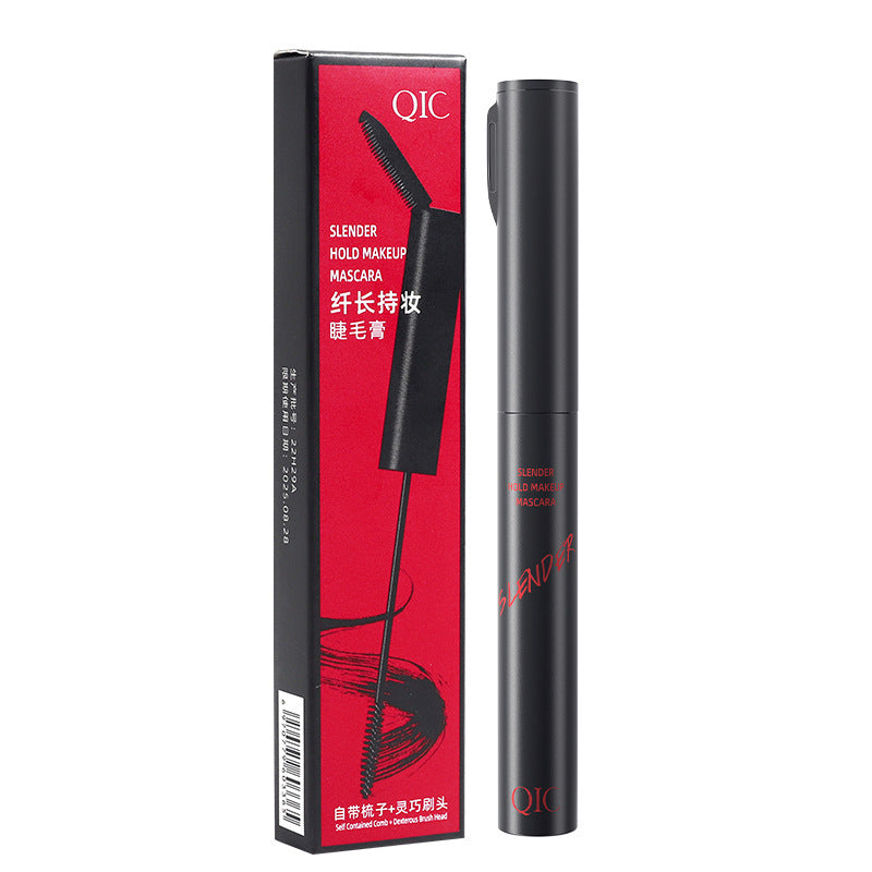 Black mascara with red QIC packaging on a white background