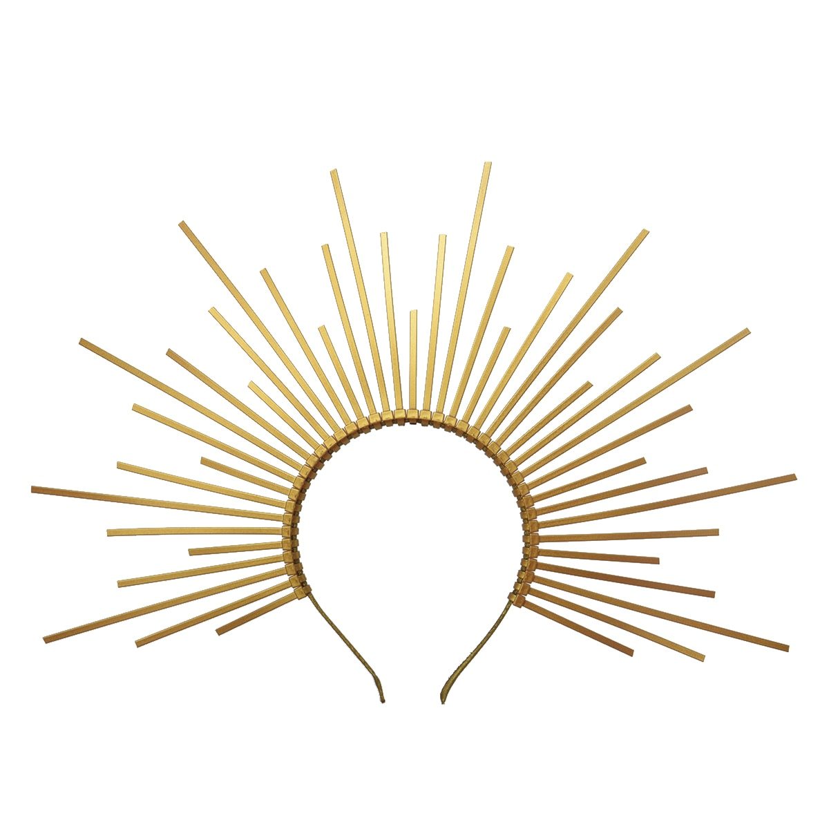 Gold headband with放射状设计 on a white background